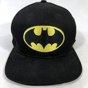 BATMAN HAT CAP SNAPBACK BLACK YELLOW LOGO ADJUSTABLE ONE SIZE FITS MOST OSFM